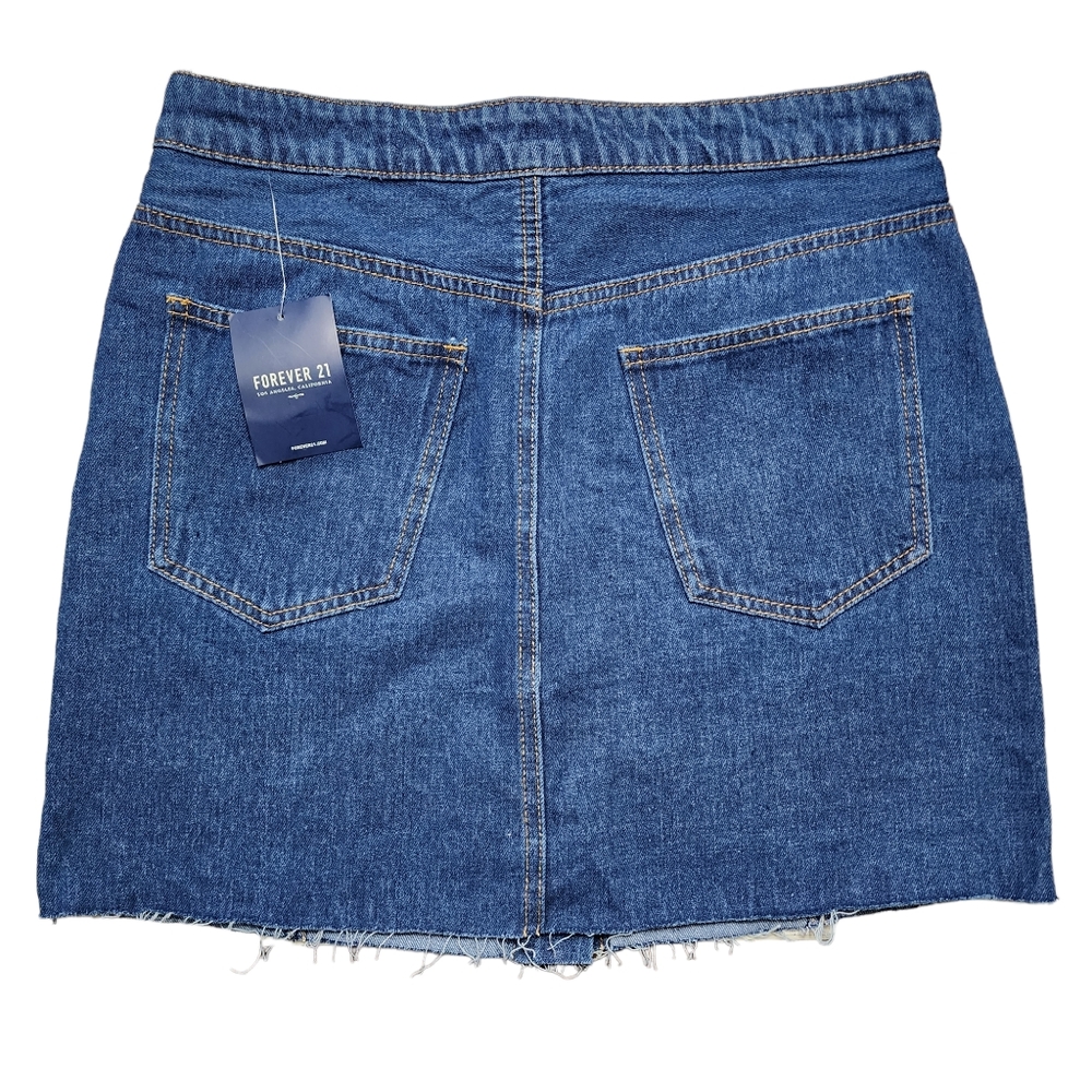 Forever 21 Button Jean Skirt Sz Large NWT - Picture 2 of 3